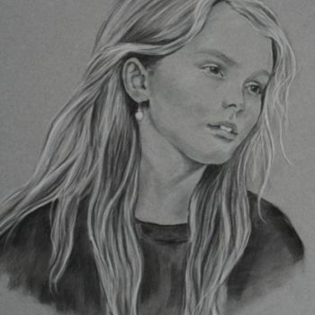 Drawing titled "Retrato" by Svetlana Jovic, Original Artwork