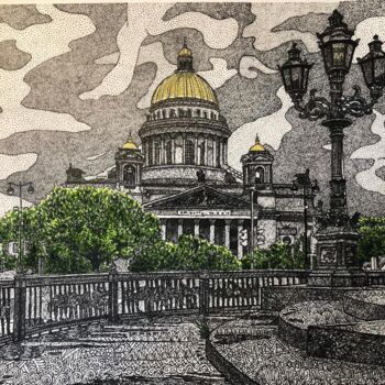 Malarstwo zatytułowany „Как велик ты, Исаки…” autorstwa Светлана Морозова, Oryginalna praca, Długopis żelowy