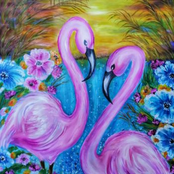 "Pink love" başlıklı Tablo Svetlana Sklyar tarafından, Orijinal sanat, Petrol Ahşap Sedye çerçevesi üzerine monte edilmiş