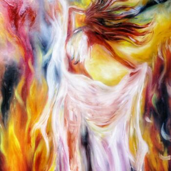 Картина под названием "Love in fire" - Svetlana Sklyar, Подлинное произведение искусства, Масло