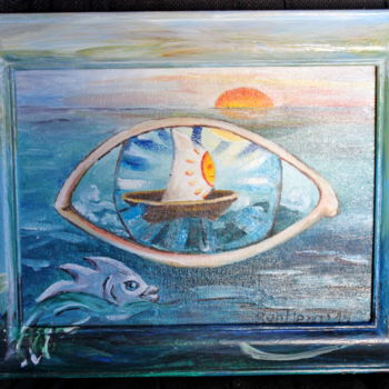 Painting titled "Рассвет на закате" by Svetlena, Original Artwork, Oil
