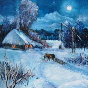 Картина под названием "Лунное колдовство" - Svetlana Demchenko, Подлинное произведение искусства