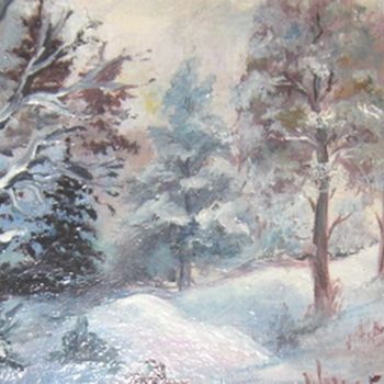 Картина под названием "Зимнее серебро" - Svetlana Demchenko, Подлинное произведение искусства