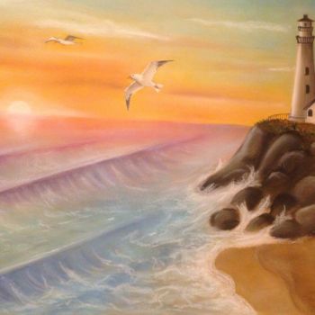 Peinture intitulée "Lighthouse" par Svetoslava Karabasheva, Œuvre d'art originale, Pastel