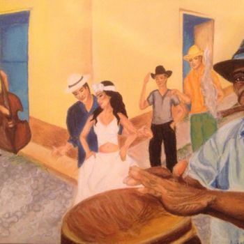 Painting titled "Cuba" by Svetoslava Karabasheva, Original Artwork, Pastel