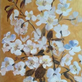 Pittura intitolato "Blooming sakura wit…" da Svet Schiel Gallery, Opera d'arte originale, Olio