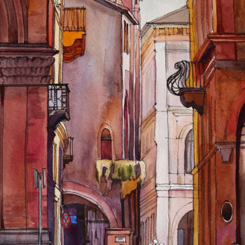 Картина под названием "Bologna" - Sviatlana Danskaya, Подлинное произведение искусства, Акварель