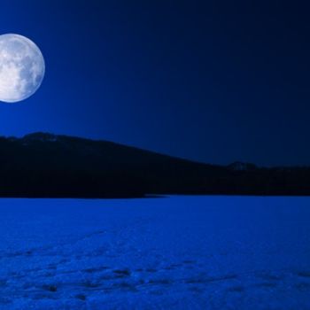 Grafika cyfrowa / sztuka generowana cyfrowo zatytułowany „Neige sous la Lune” autorstwa Southmind, Oryginalna praca