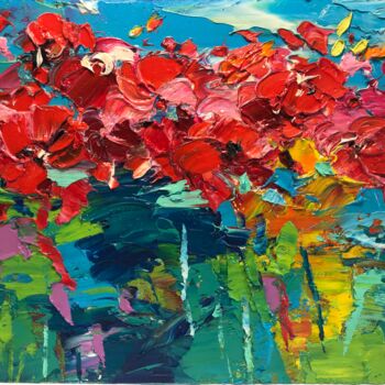 Painting titled "Abstract flowers 14…" by Svitlana Andriichenko, Original Artwork, Oil