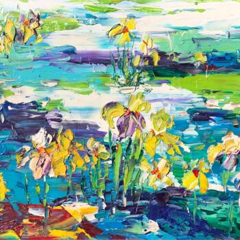 Painting titled "Rhapsody of Spring" by Svitlana Andriichenko, Original Artwork, Oil Mounted on Wood Stretcher frame