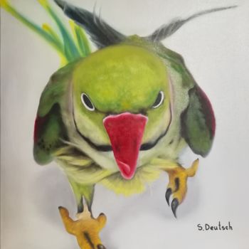 Картина под названием "попугай" - Svitlana Deutsch (светлана дойч), Подлинное произведение искусства, Масло