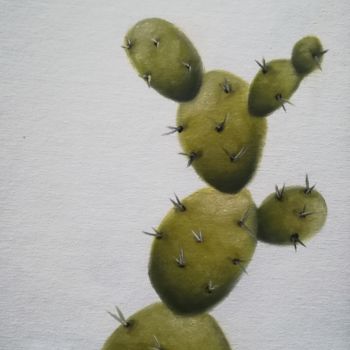 Painting titled "kaktus 217" by Svitlana Deutsch (Svetlana Doich), Original Artwork, Oil