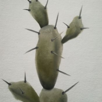 Painting titled "kaktus 219" by Svitlana Deutsch (Svetlana Doich), Original Artwork, Oil