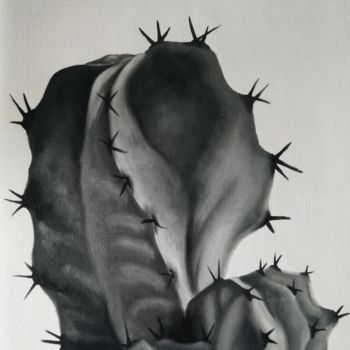 Painting titled "kaktus 240" by Svitlana Deutsch (Svetlana Doich), Original Artwork, Oil