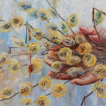 Painting titled ""Spring shot!"" by Svitlana Dzedzei, Original Artwork, Oil Mounted on Wood Stretcher frame