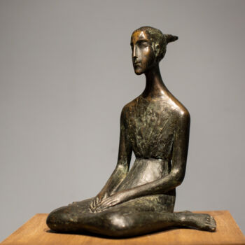 Skulptur mit dem Titel "Penelope's anticipa…" von Svitlana Karunska, Original-Kunstwerk, Bronze