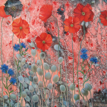 Peinture intitulée "Red poppies" par Svitlana Korolievskaia, Œuvre d'art originale, Huile