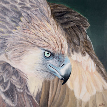 Malerei mit dem Titel "bird of prey 2" von Svitlana Miku, Original-Kunstwerk, Öl