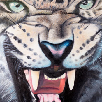 Картина под названием "Leopard" - Svitlana Miku, Подлинное произведение искусства, Масло