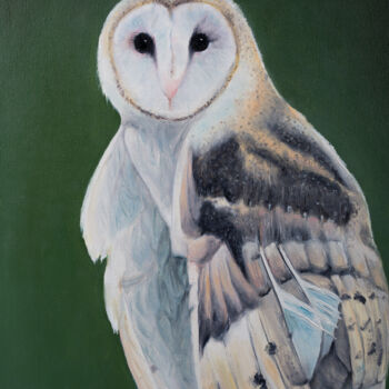 Картина под названием "Owl" - Svitlana Miku, Подлинное произведение искусства, Масло