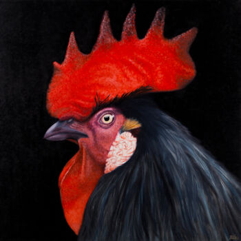 「Rooster 2」というタイトルの絵画 Svitlana Mikuによって, オリジナルのアートワーク, オイル