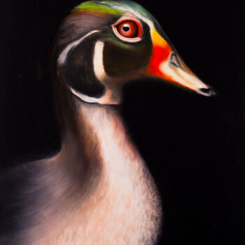 Painting titled "Duck" by Svitlana Miku, Original Artwork, Oil
