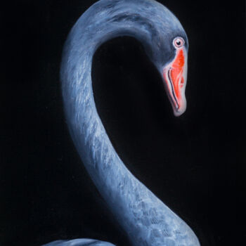 Schilderij getiteld "Black Swan 2" door Svitlana Miku, Origineel Kunstwerk, Olie