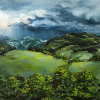Картина под названием "Rain" - Svitlana Natarova, Подлинное произведение искусства, Масло