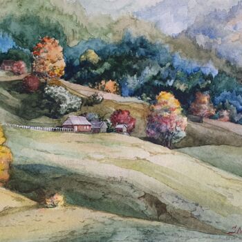 Картина под названием ""Autumn is coming"" - Svitlana Natarova, Подлинное произведение искусства, Акварель