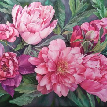 Картина под названием "The blooming" - Svitlana Oleksandrova, Подлинное произведение искусства, Акварель