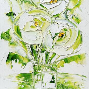 Peinture intitulée "Peony Painting Flor…" par Svitlana Prokopalo, Œuvre d'art originale, Huile