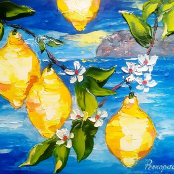 Ζωγραφική με τίτλο "Lemon Italy Paintin…" από Svitlana Prokopalo, Αυθεντικά έργα τέχνης, Λάδι