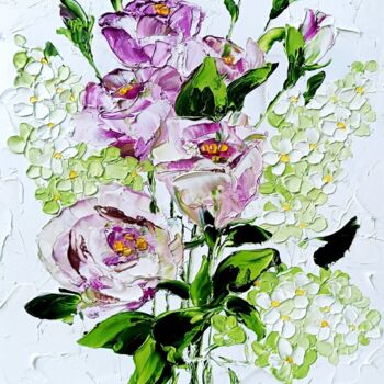 Painting titled "Lilac Painting Lisi…" by Svitlana Prokopalo, Original Artwork, Oil