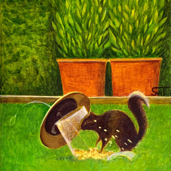 Peinture intitulée "Squirrel: Ode to Joy" par Svitlana Tetokina, Œuvre d'art originale, Huile Monté sur Châssis en bois