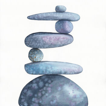 Peinture intitulée "Keep balance 02. Pe…" par Svitlana Yanyeva, Œuvre d'art originale, Aquarelle