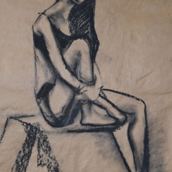 Peinture intitulée "Nu , femme" par Svitlana Rasymiene, Œuvre d'art originale, Encre