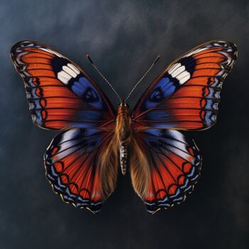 Digitale Kunst getiteld "Butterfly 2" door Swannai, Origineel Kunstwerk, AI gegenereerde afbeelding