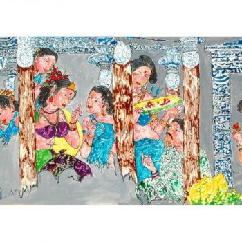 Pittura intitolato "depressed princess" da Swati Rastogi, Opera d'arte originale