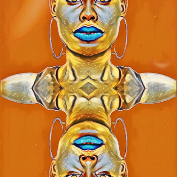Digital Arts titled "Amazone de Dahomey" by Swoop, Original Artwork, Photo Montage