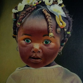 Schilderij getiteld "african.jpg" door Syamprasad, Origineel Kunstwerk, Olie