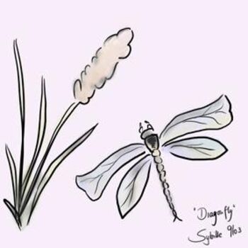 Rysunek zatytułowany „Dragonfly” autorstwa Sybille Sterk, Oryginalna praca