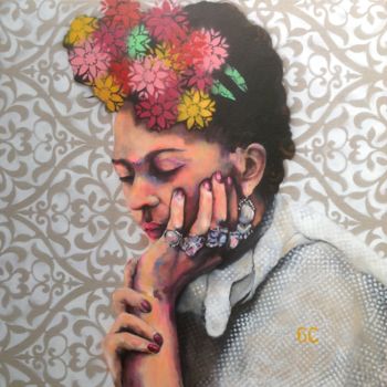 绘画 标题为“Frida pensativa 2” 由Sycée, 6c, 原创艺术品, 丙烯