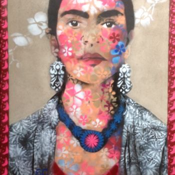 绘画 标题为“Frida Flowers” 由Sycée, 6c, 原创艺术品, 丙烯