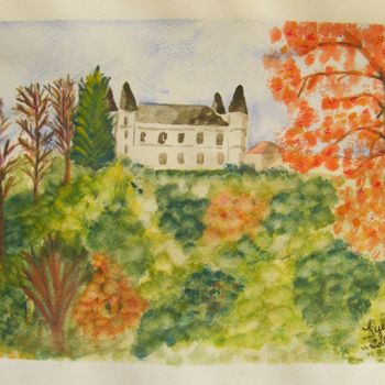 Painting titled "2014-12-chateau-isn…" by Sye, Original Artwork, Watercolor