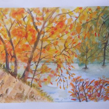 Painting titled "2014-39-sous-bois-p…" by Sye, Original Artwork, Watercolor