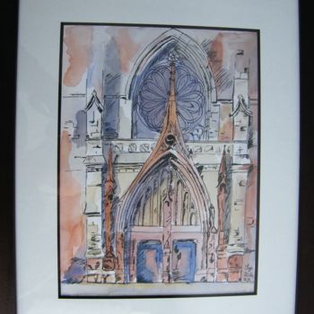 Painting titled "2014-79-Le portail…" by Sye, Original Artwork, Watercolor