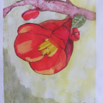 Painting titled "2014-2-fleur-pommie…" by Sye, Original Artwork, Watercolor