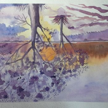 Painting titled "2014-153-soleil-d-h…" by Sye, Original Artwork, Watercolor