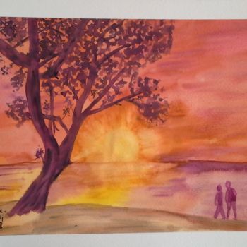 Painting titled "2014-168-ballade-au…" by Sye, Original Artwork, Watercolor