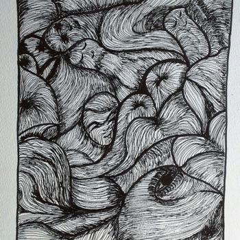 Peinture intitulée "2015-21-ENIGMA" par Sye, Œuvre d'art originale, Encre